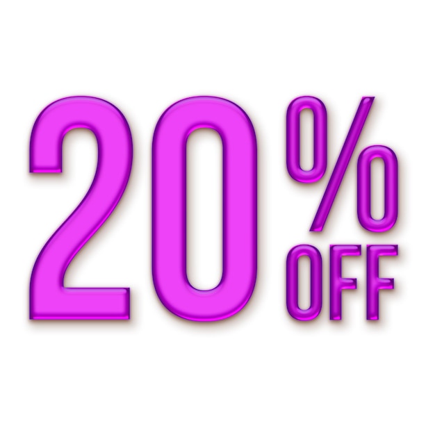 20 Percent Discount Offers Tag with Liquid Style Design