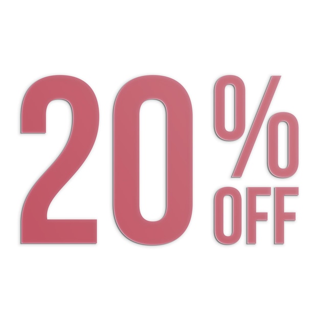 20 Percent Discount Offers Tag with Paper Style Design