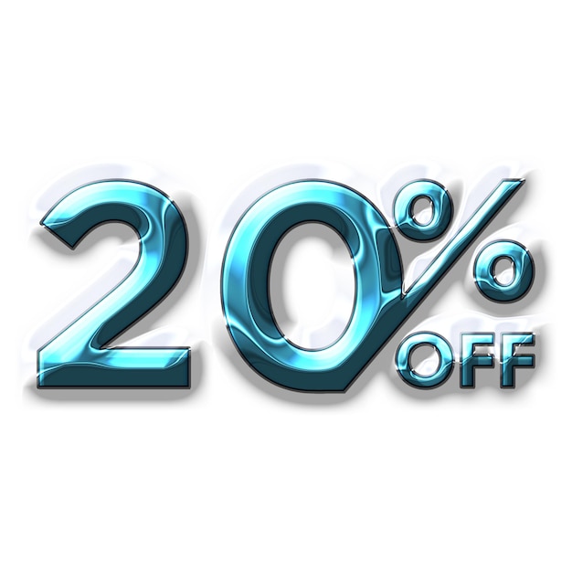 20 Percent Discount Offers Tag with Plastic Style Design