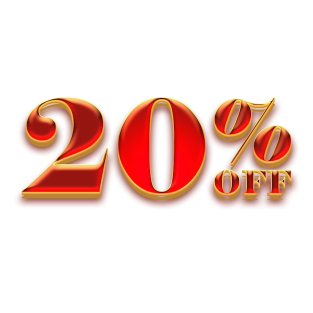 20 Percent Discount Offers Tag with Red Fruity Design
