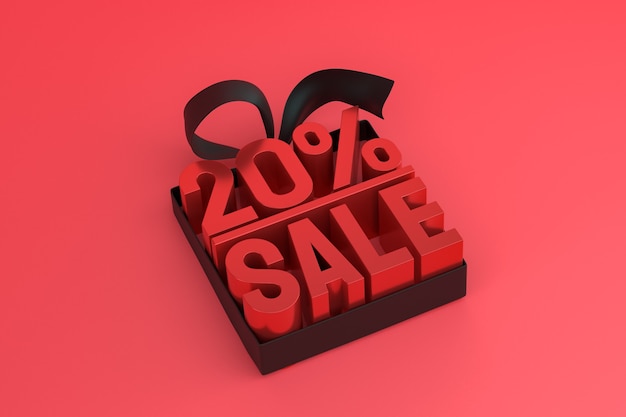 20% sale with bow and ribbon