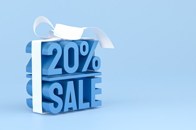 20% sale with bow and ribbon