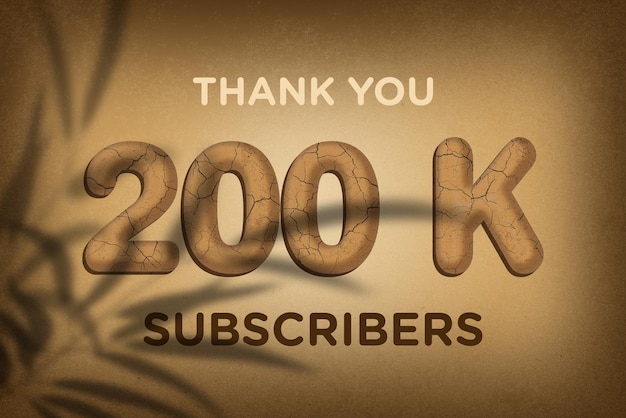 200 K subscribers celebration greeting banner with mud design