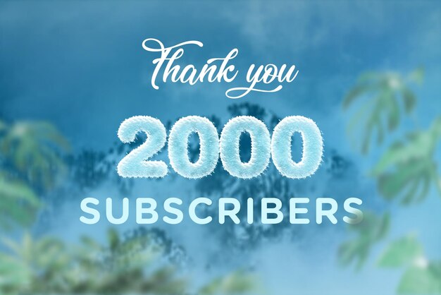 2000 subscribers celebration greeting banner with frozen design