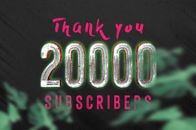 20000 subscribers celebration greeting banner with horror design