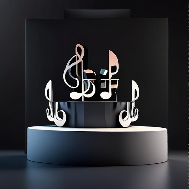 Photo 202 abstract musical notes podium for product presentation