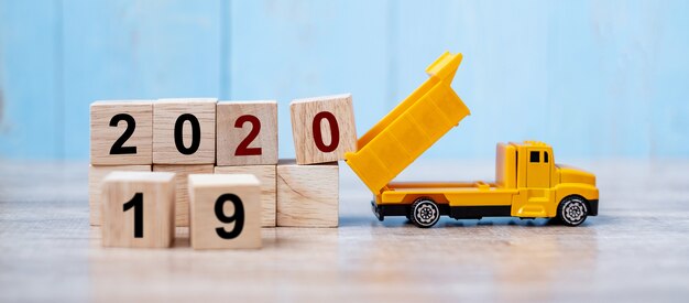 2020 Happy New year with miniature truck  