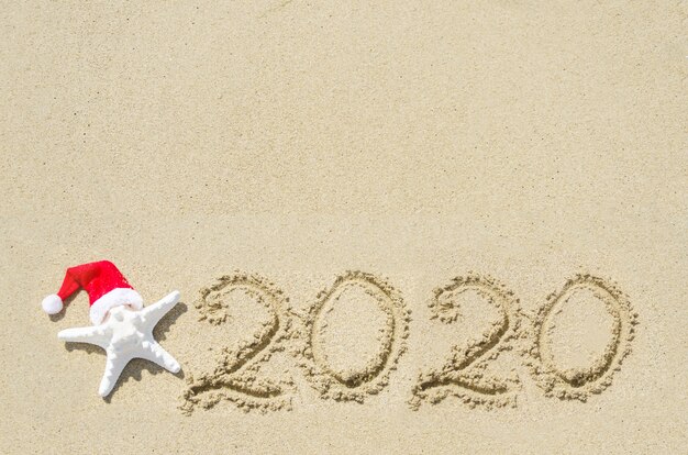 2020 jaar strand achtergrond