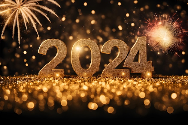 2020年 新年の花火の背景