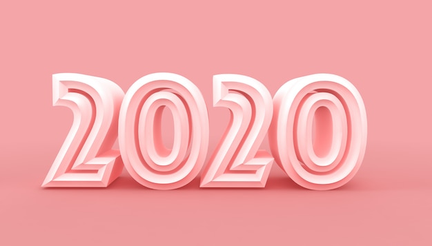 2020 year on pink 