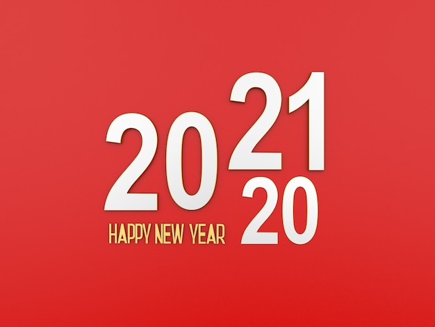 2021 and 2020 New Years text on red background