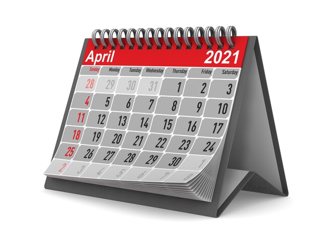 2021 jaar. Kalender voor april.