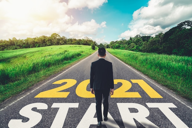 The 2021 New Year journey and future vision concept