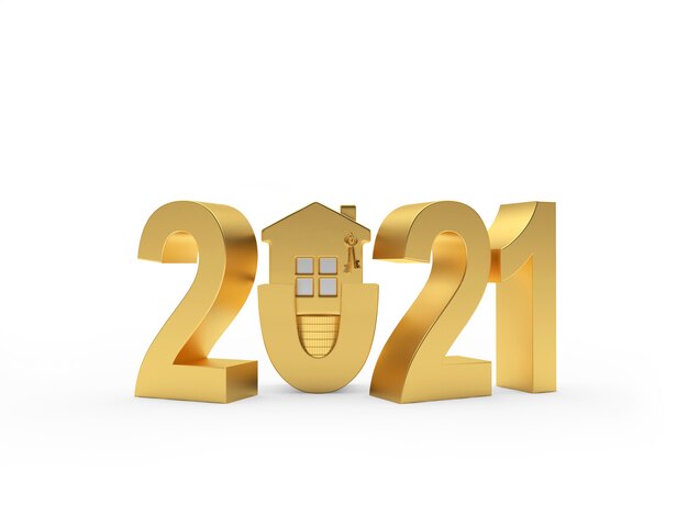 2021年の番号と家のアイコン