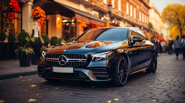 2022 Black Mercedes Benz CLS 63 AMG showing the drivers side while driving on the street