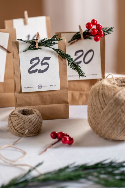 Photo 2022 calendar and gifts arrangement
