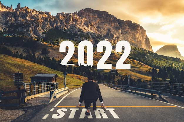 Photo the 2022 new year journey and future vision concept