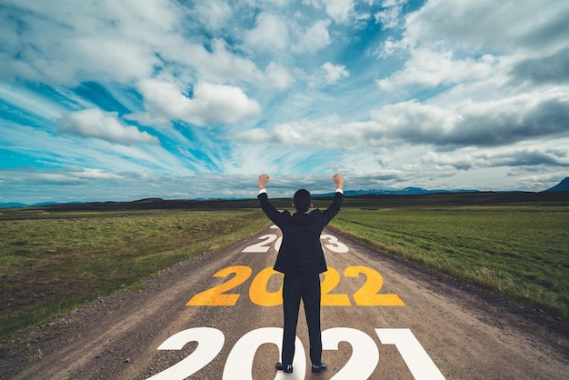 Photo the 2022 new year journey and future vision concept