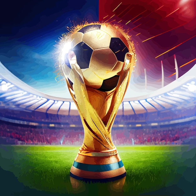 Photo 2022 soccer world cup trophy illustration