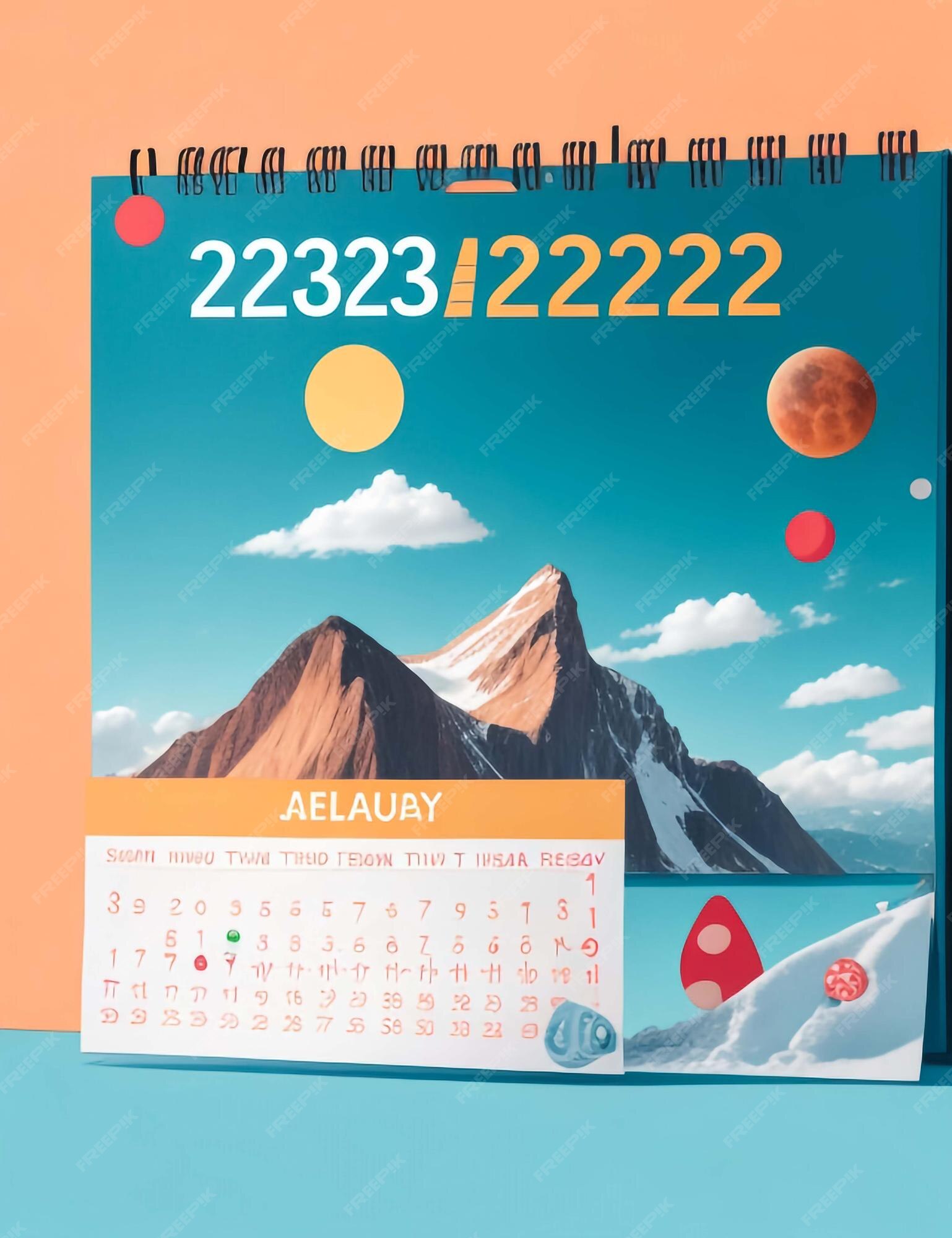 Premium AI Image 2023 2024 2025 years calendars Week starts Monday