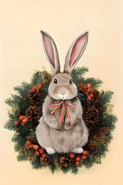 a 2023 christmas bunny postcard