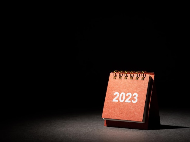 2023 desk calendar on black background