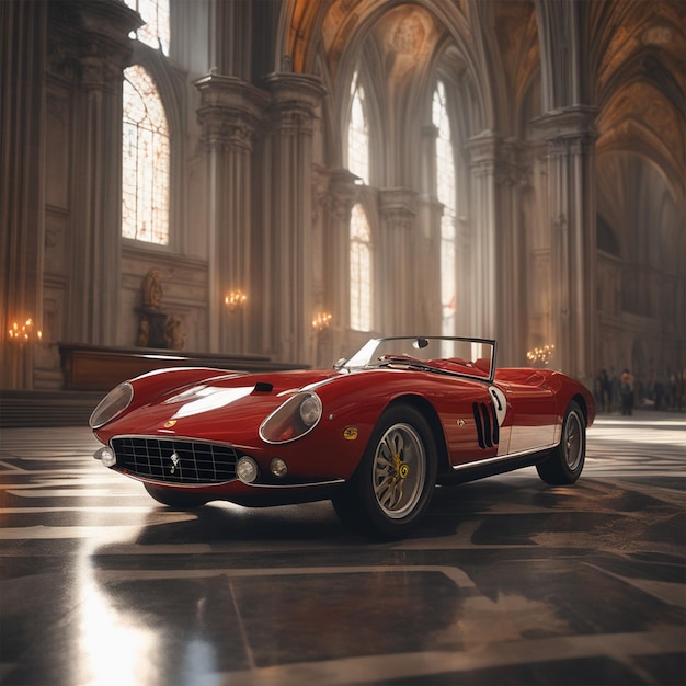 A 2023 Ferrari 246 In Milan Duomo Perfect Composition Beautiful Detailed Intricate Insanely Detail