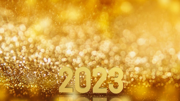 Photo the 2023 gold number for new year or celebration concept 3d rendering