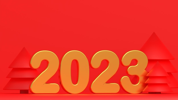 2023 happy new year design 3d rendering