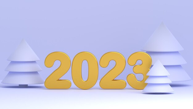 2023 happy new year design 3d rendering