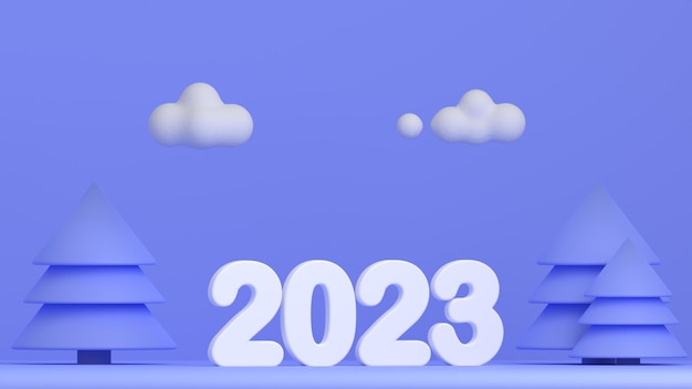 2023 新年あけましておめでとうございますデザイン 3 d レンダリング