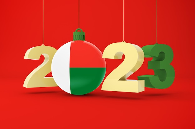 2023 Jaar Met Vlag Van Madagaskar