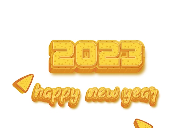 2023년 새해 복 많이 받으세요 2023 로고 3d 일러스트레이션 디자인