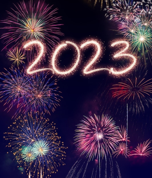 2023 New Year fireworks background