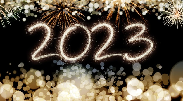 2023 new year fireworks background