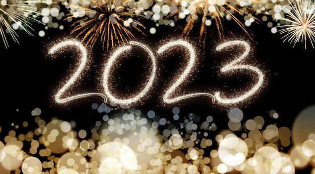 2023 New Year fireworks background