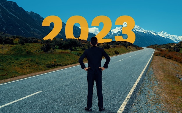 The 2023 New Year journey and future vision concept