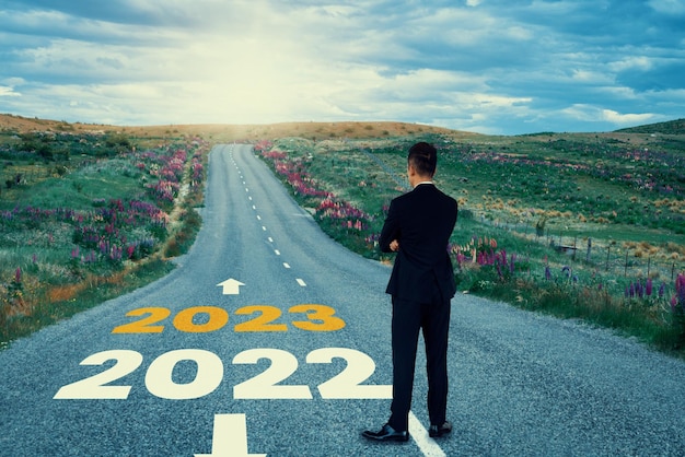 The 2023 new year journey and future vision concept