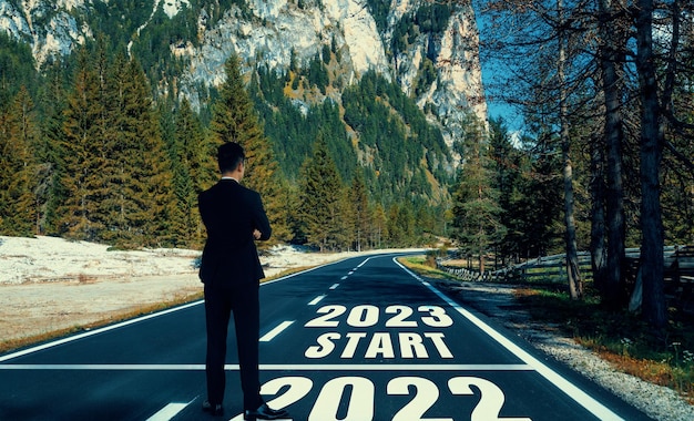 Photo the 2023 new year journey and future vision concept