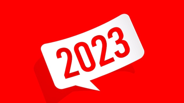 2023 new year speech bubble