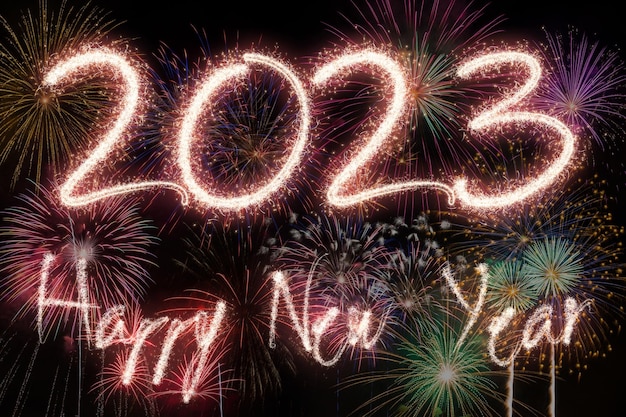 2023 nieuwjaar vuurwerk achtergrond