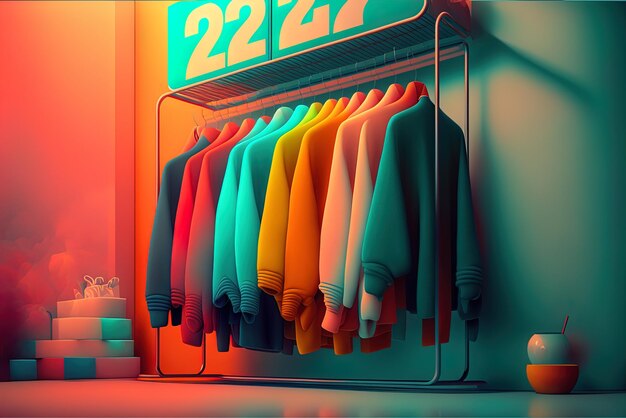 The 2023 shop interior idea color sweaters on hangers