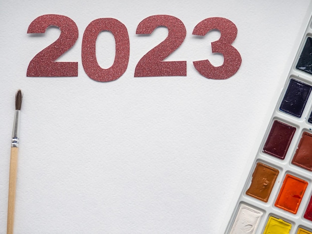 2023 wenskaart met verf