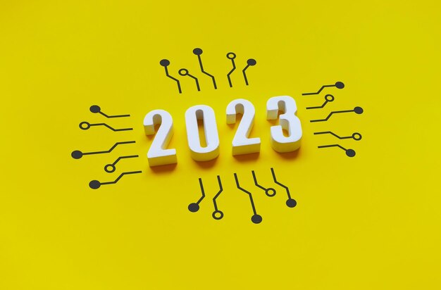 2023 with technology or inspiration conceptscooperation and organization ideas