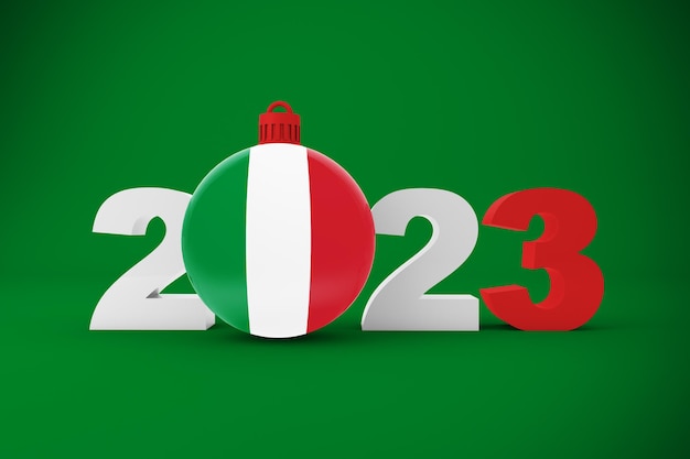 Foto 2023 anno con ornamento italia