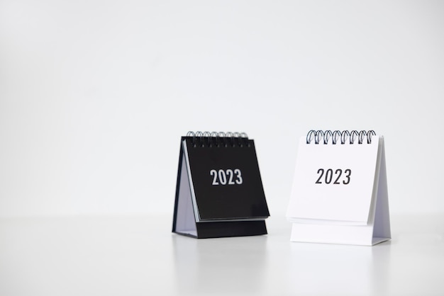 2023 zakelijke kalender op kantoortafel in nieuwjaarsdag Maak een werkplan voor het begin van het jaar Concept over Celebration Business Christmas New Year