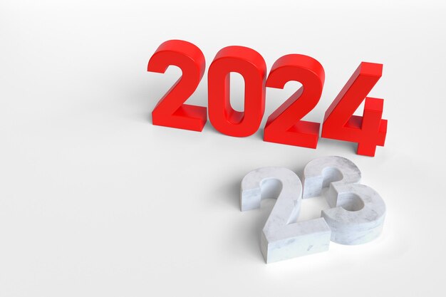 Foto 20232024 cambiamento rappresenta il nuovo anno 2024 3d rendering