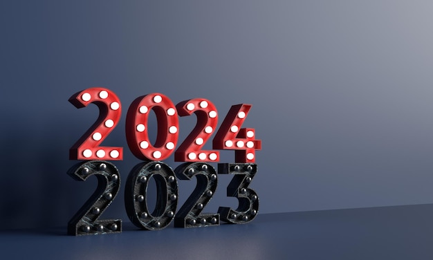 2023 은 전구 램프 밝은 전기 검은 색 번호 텍스트 글 Xmas 새해 축하