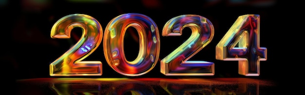 2024 3d text colorful