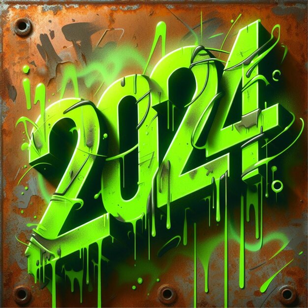 Premium Photo 2024 abstract colorful year gradient vibrant dots